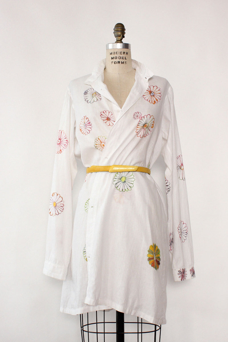 Antique Daisy Painted Shirtdress