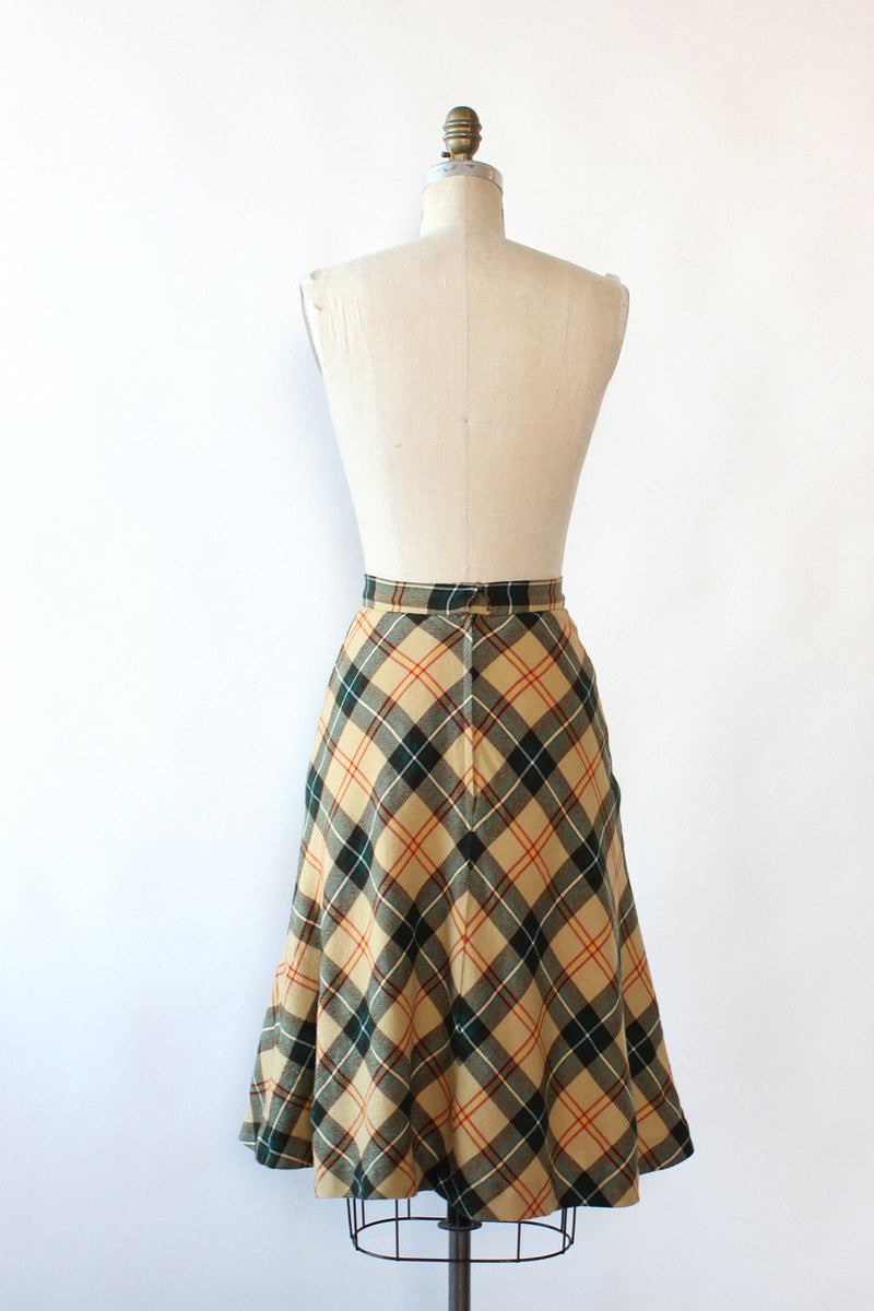 Spruce Plaid A-line Skirt XS/S