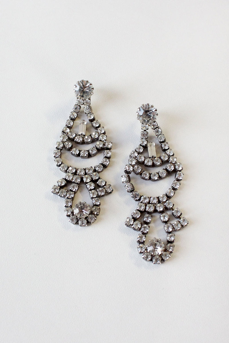 Rhinestone Disco Deco Earrings