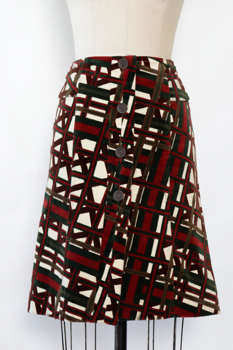 Gucci Geometric Velvet Skirt XS/S