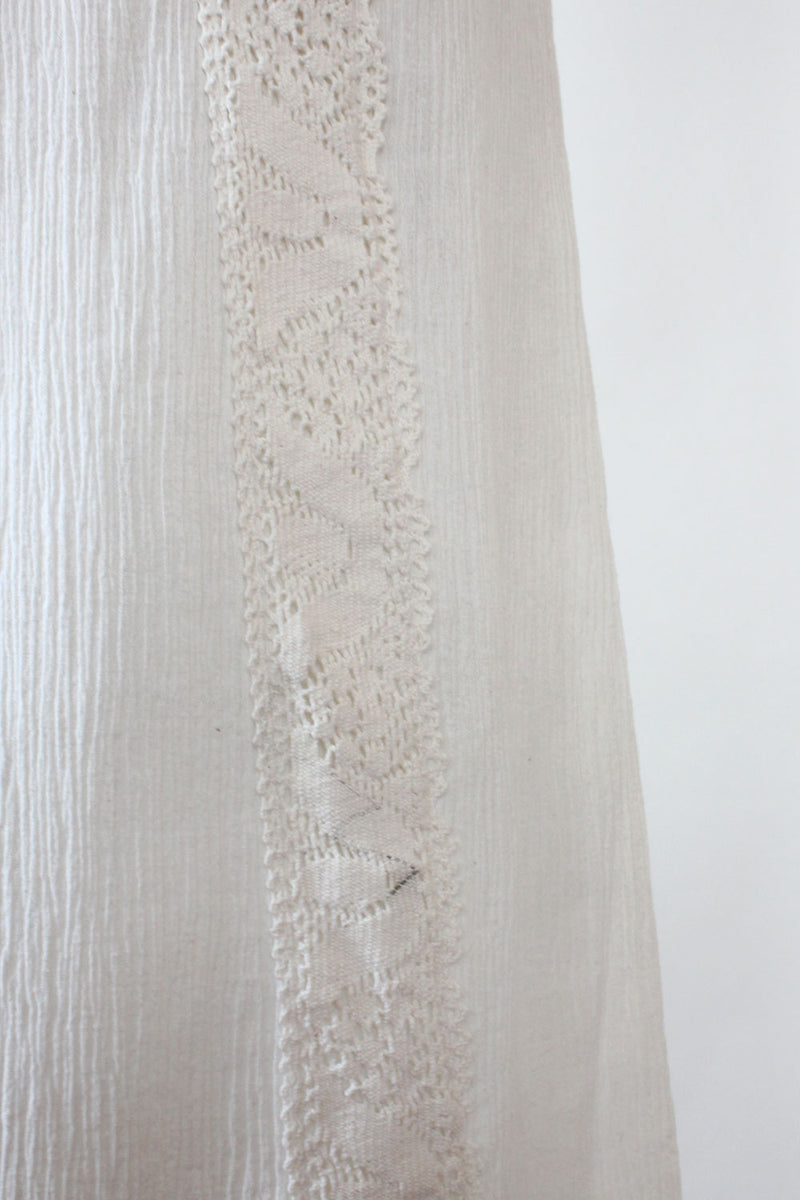 Ivory Lace Trim Boho Dress S-L