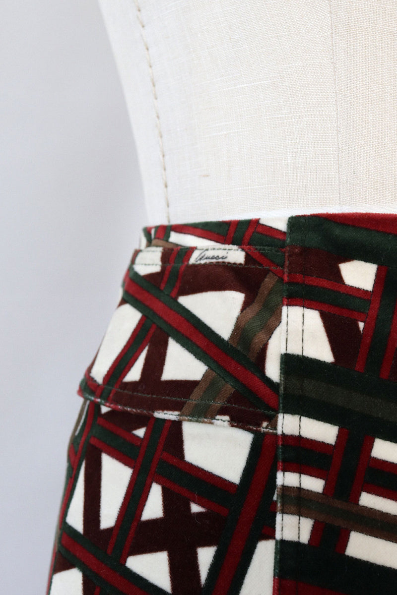 Gucci Geometric Velvet Skirt XS/S