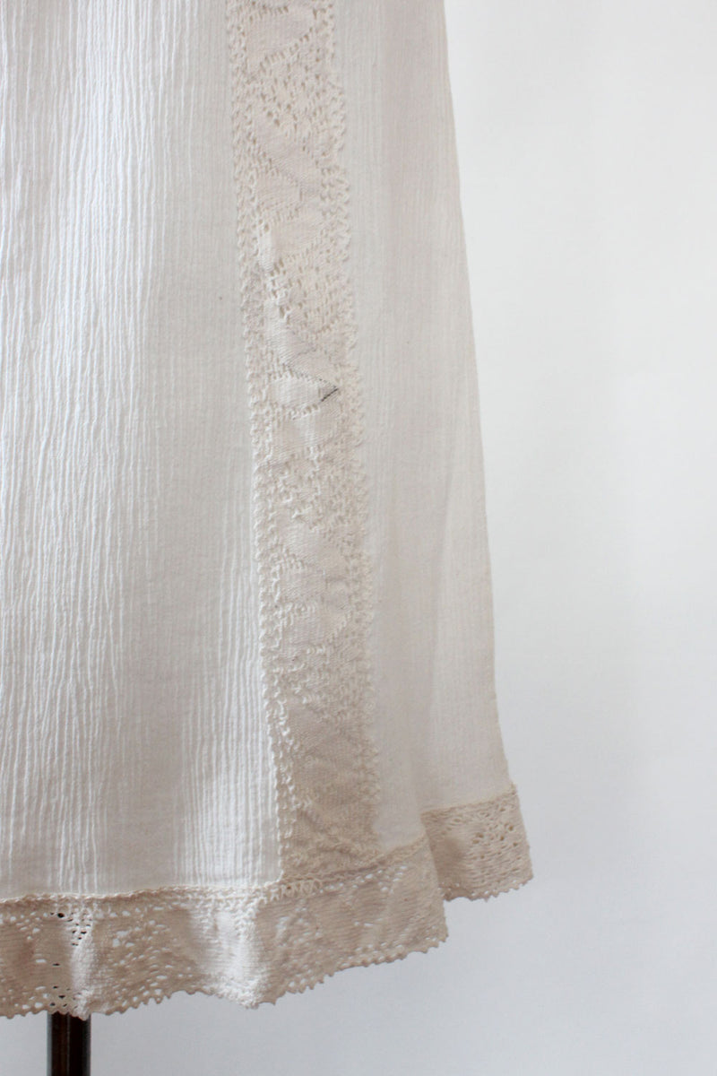 Ivory Lace Trim Boho Dress S-L