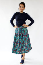Oxford Moody Floral Midi Skirt M