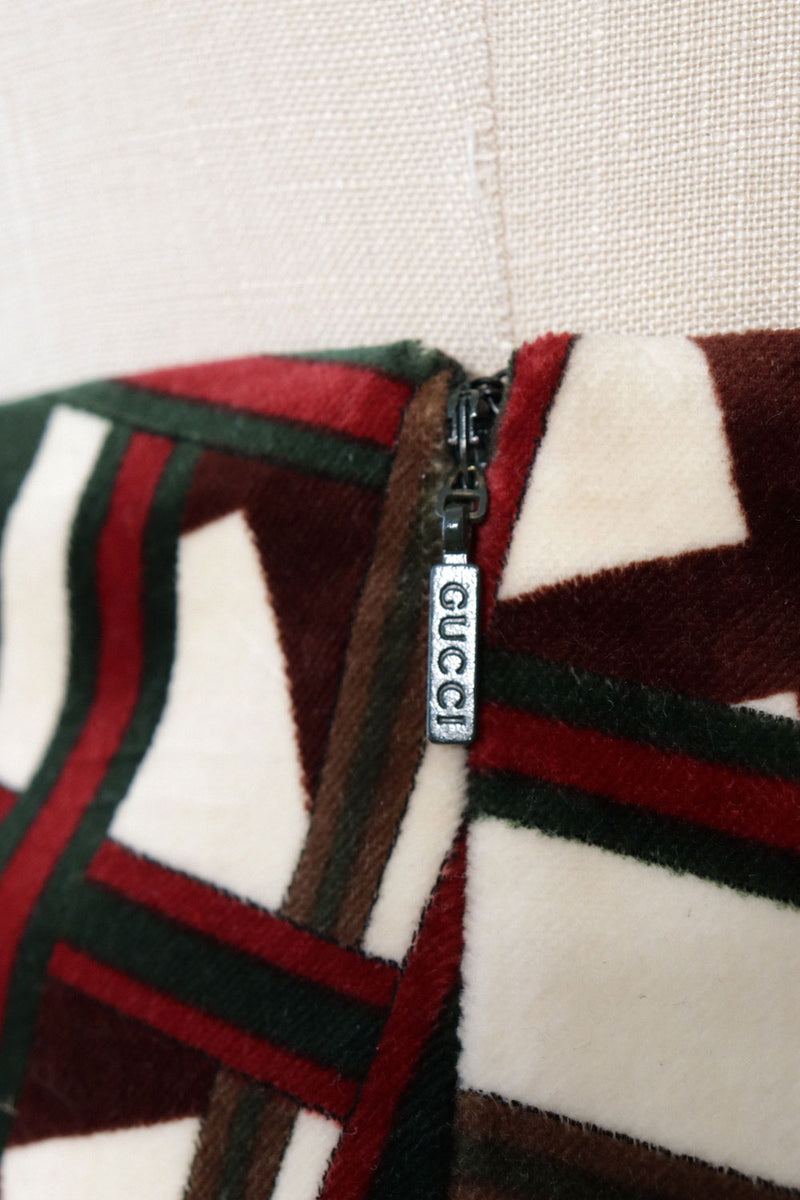 Gucci Geometric Velvet Skirt XS/S