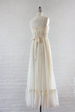 Gunne Sax Ivory Gauze Maxi Dress XS