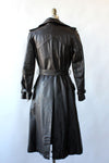 Espresso Brown Leather Trench S/M