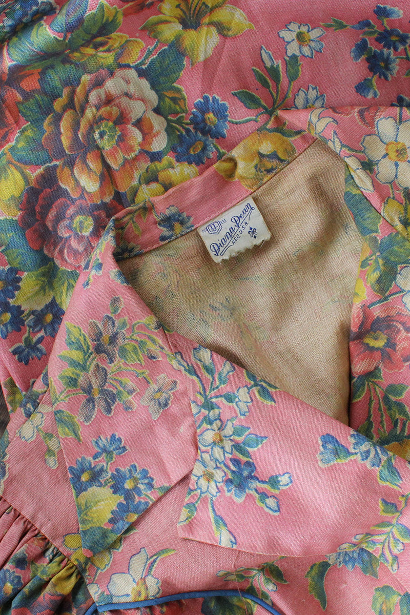 Diana Dean 1940s Floral Robe Dress M/L