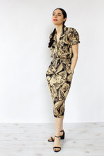 Candace Leaf Print Dress S