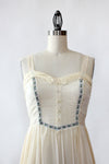 Gunne Sax Ivory Gauze Maxi Dress XS