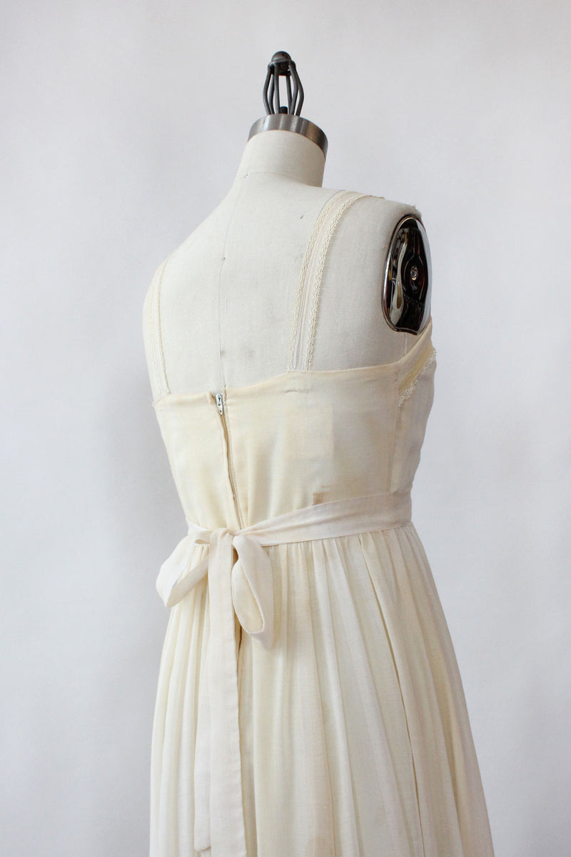 Gunne Sax Ivory Gauze Maxi Dress XS