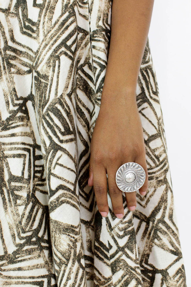 petal medallion ring