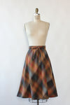 Ombré Plaid Tie Skirt M