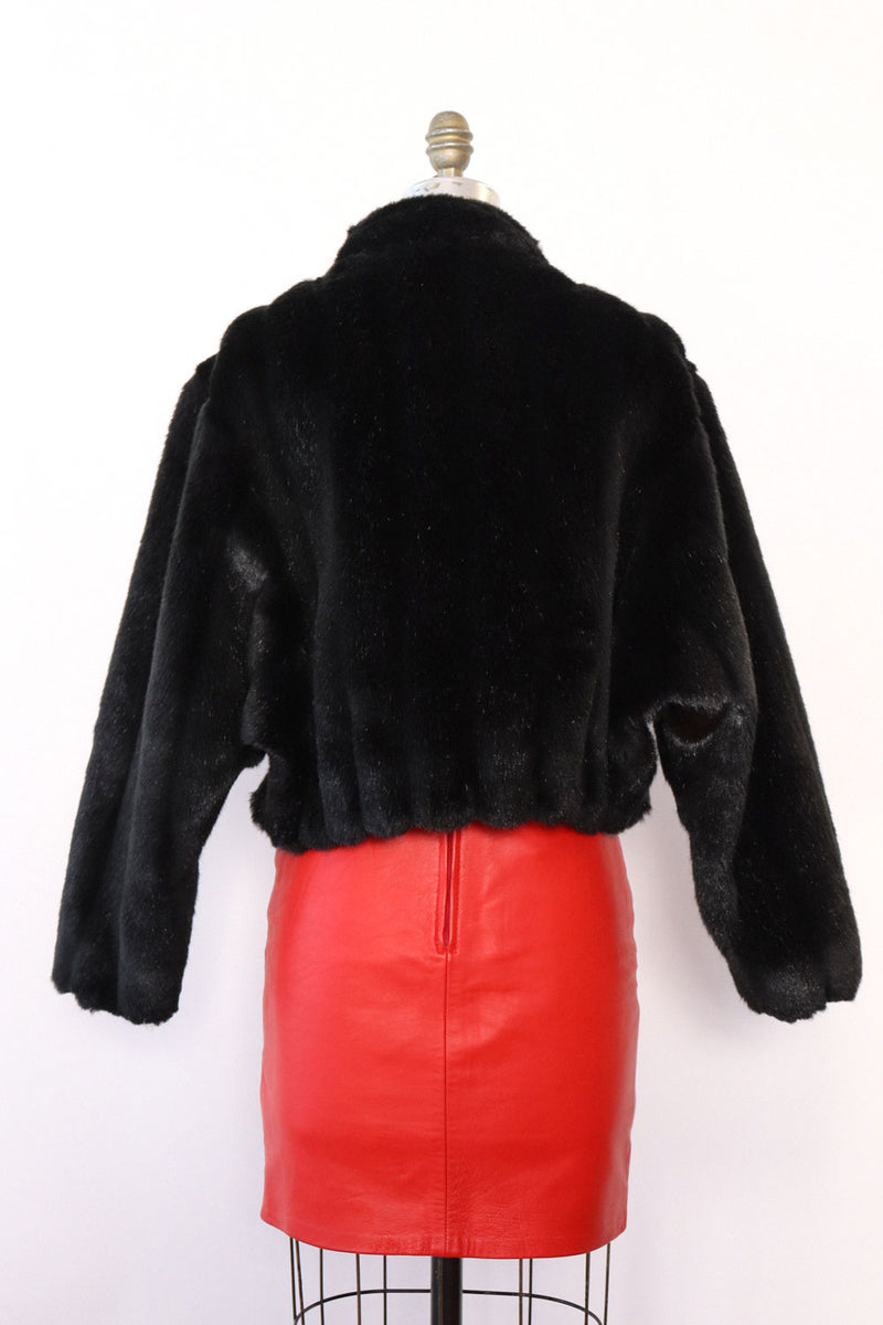 Sasson Cropped Faux Fur Coat S/M