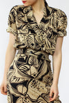 Candace Leaf Print Dress S