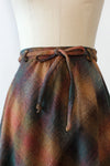 Ombré Plaid Tie Skirt M