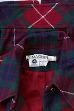 Magnin Wine Plaid Crop Jacket XS/S
