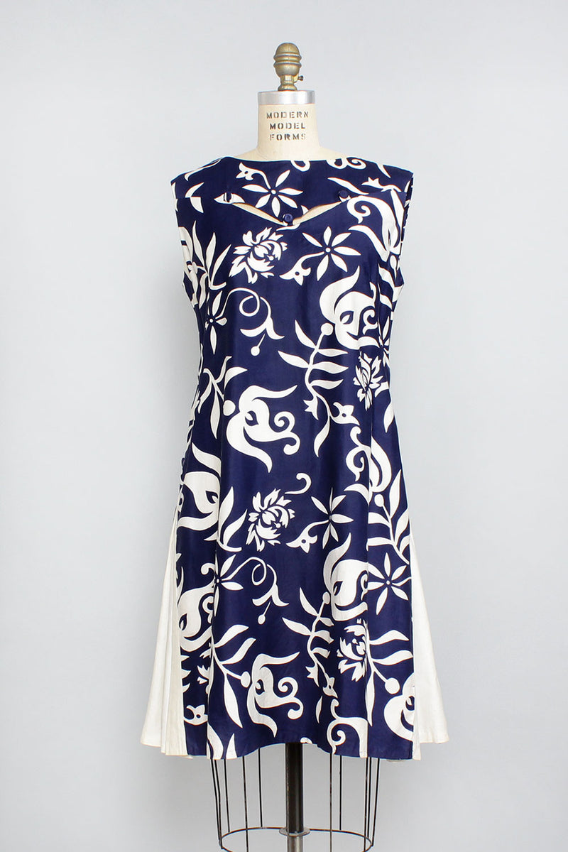 Navy Nights Cutout Flare Dress L