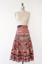 Cotton Horse Print Wrap Skirt S-L