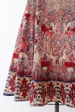 Cotton Horse Print Wrap Skirt S-L