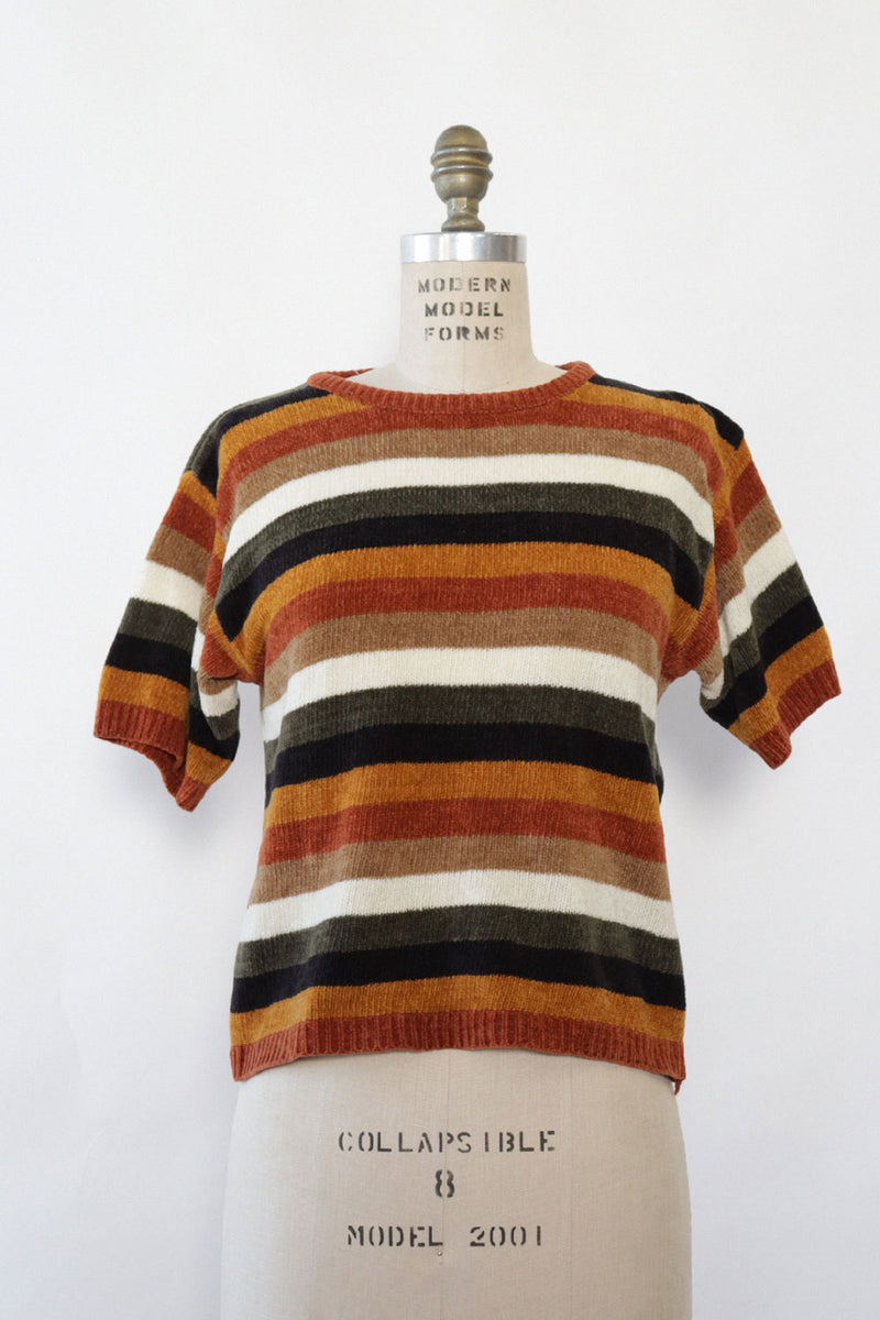 Chenille Stripe Sweater Tee M