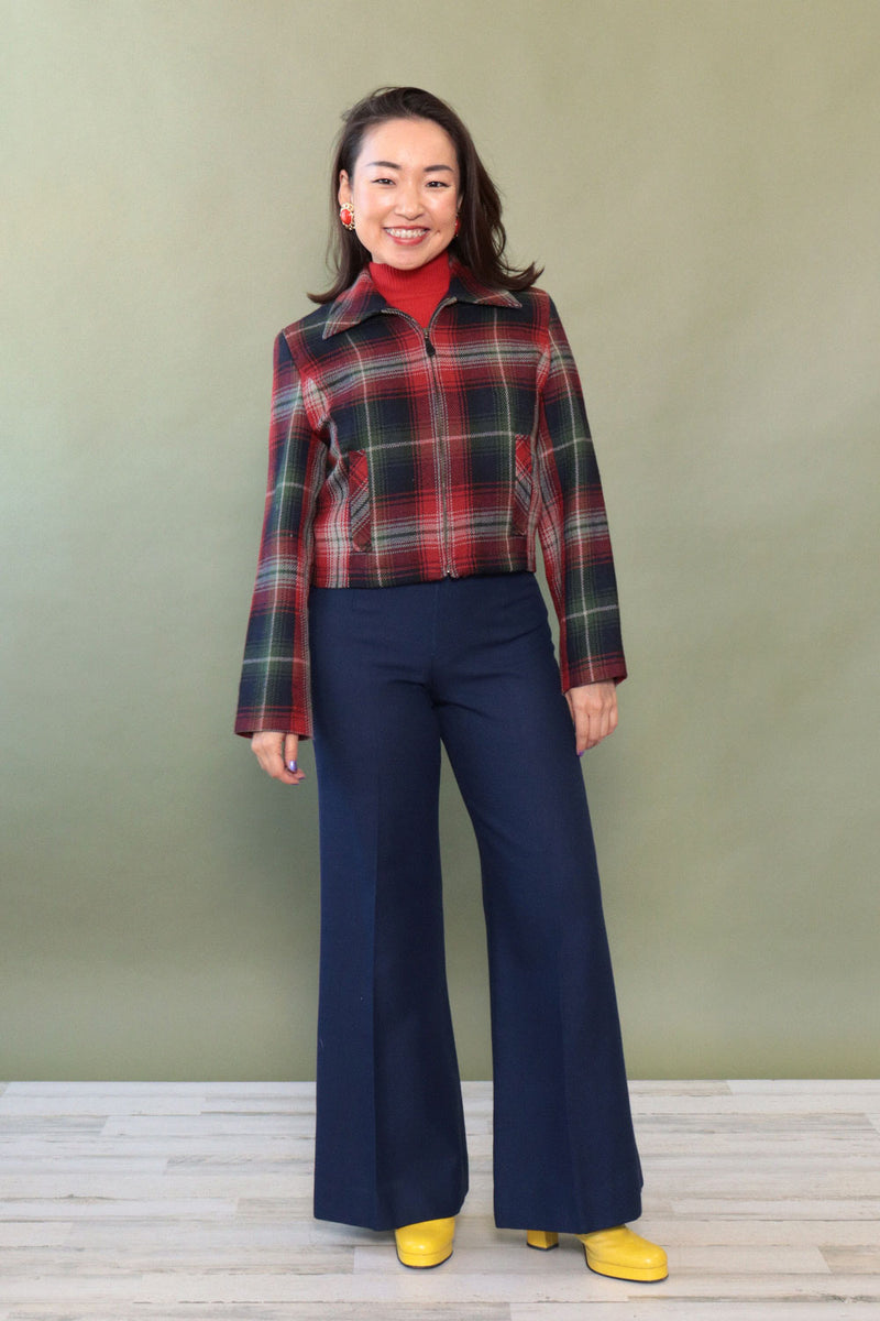 Plaid Blur Wool Zip Jacket XS/S