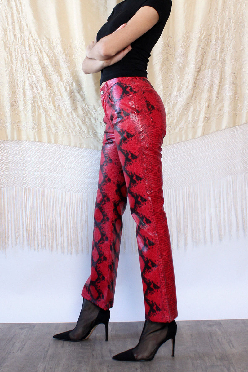 Ruby Snakeskin Bootcut Pants S