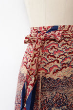 Cotton Horse Print Wrap Skirt S-L