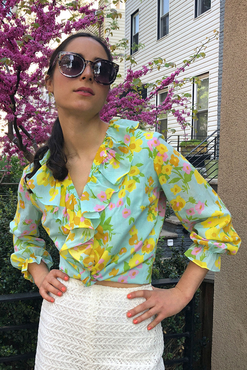 Alice Floral Ruffle Top S/M