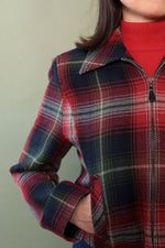 Plaid Blur Wool Zip Jacket XS/S
