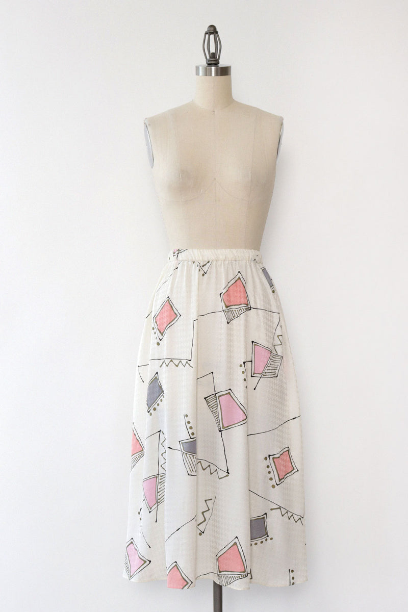 Pastel Shapes Swishy Skirt XS-M