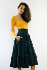 Ivy Green Velvet Skirt XS