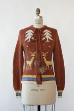 Pom Pom Reindeer Cardigan S/M
