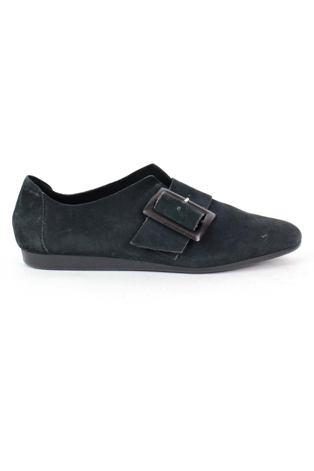 Minimal Black Buckle Flats 8