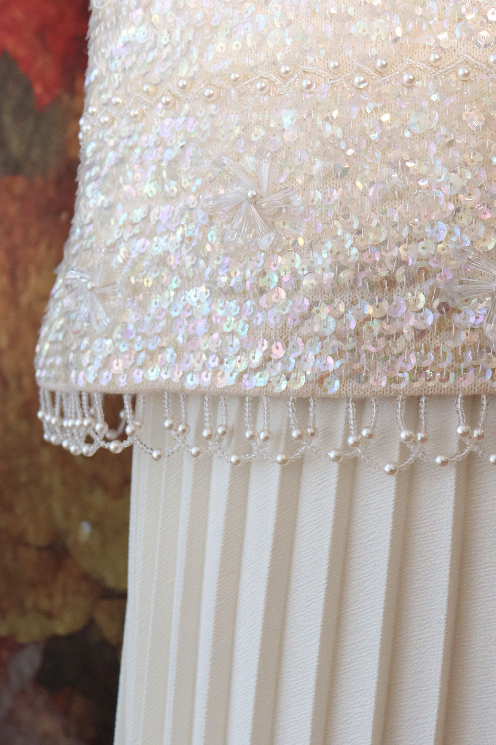 Champagne Beaded Sequin Top L/XL