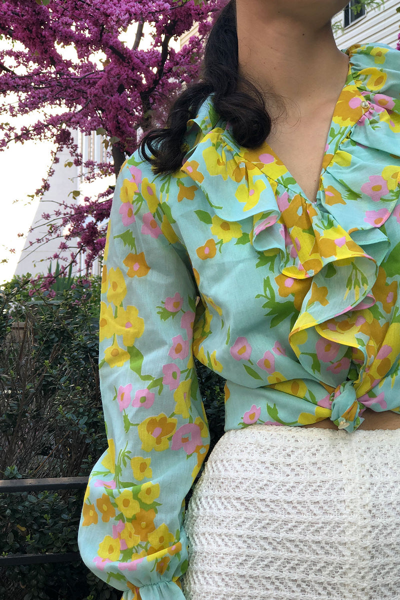 Alice Floral Ruffle Top S/M