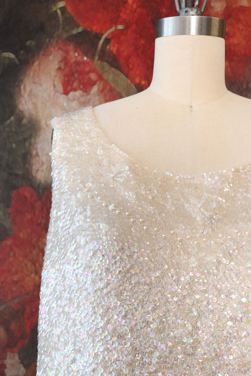 Champagne Beaded Sequin Top L/XL