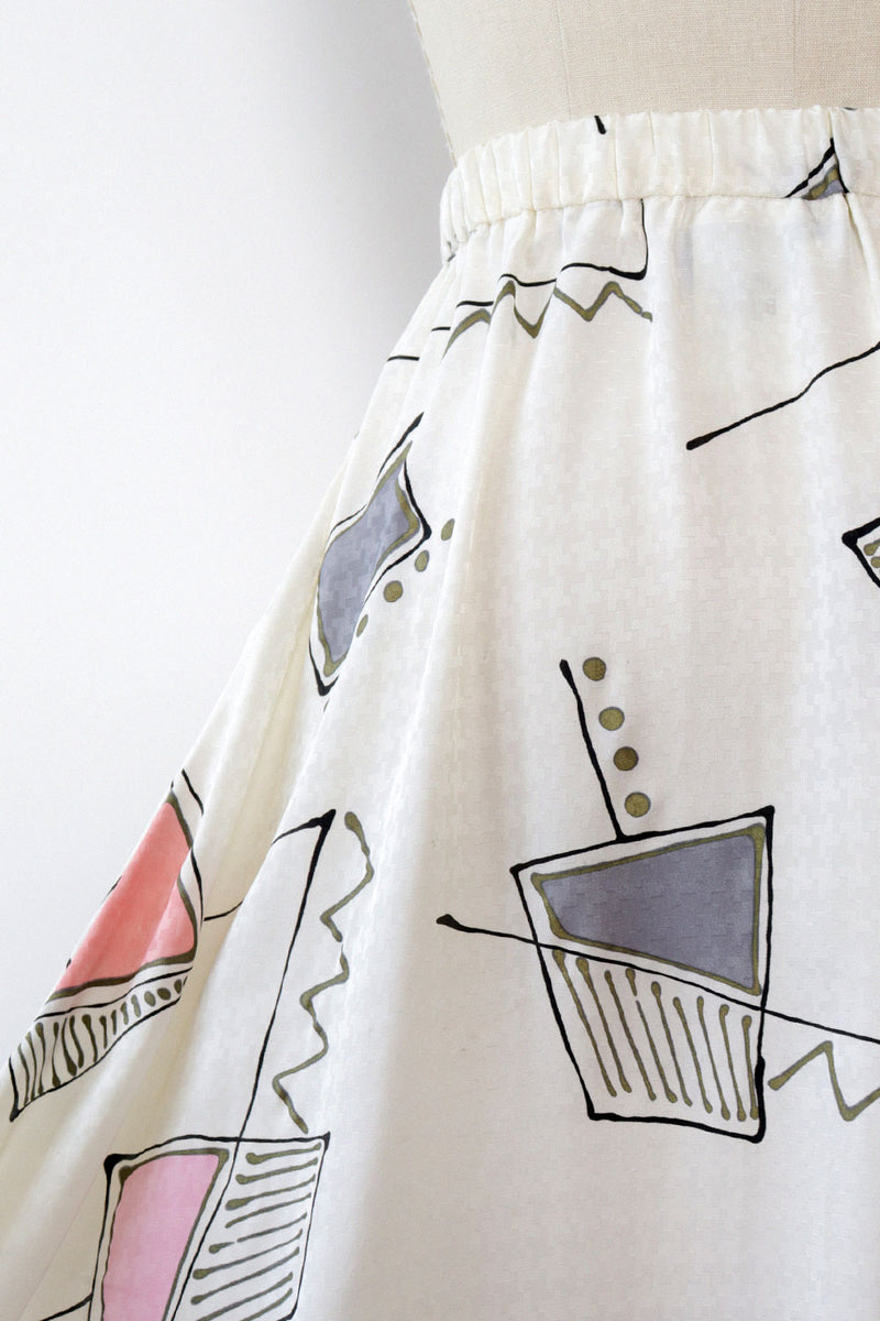 Pastel Shapes Swishy Skirt XS-M