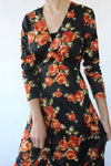 Orange Rose Maxi Dress M/L