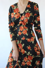 Orange Rose Maxi Dress M/L