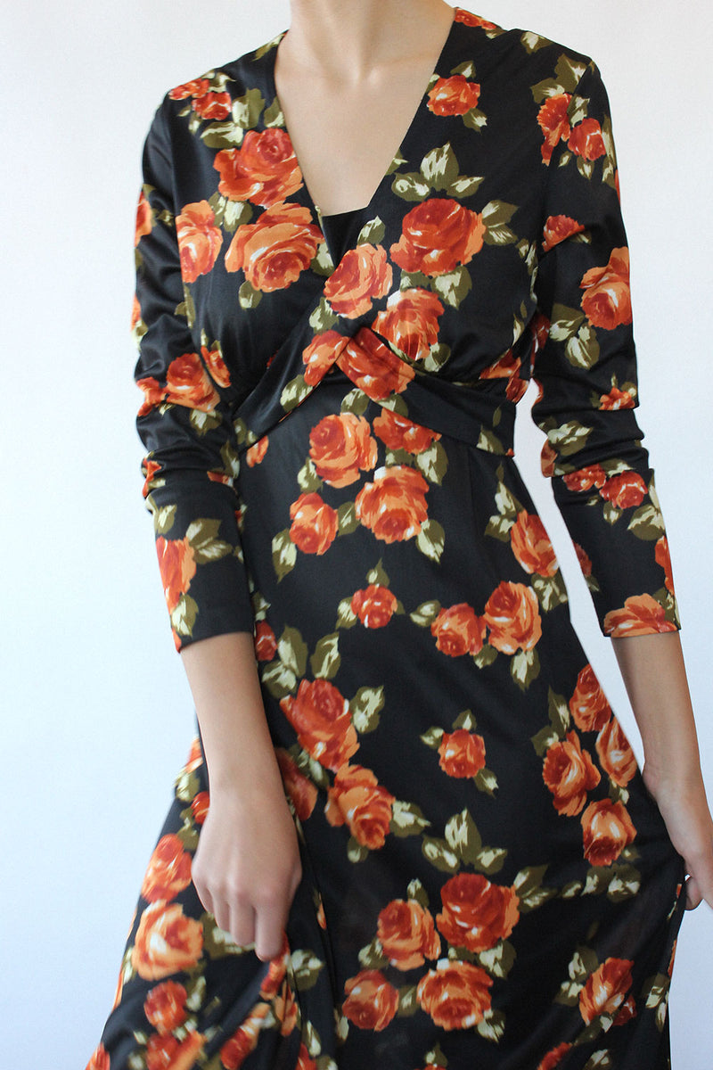 Orange Rose Maxi Dress M/L