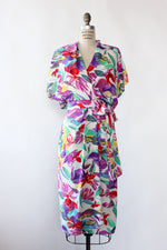 Painterly Floral Wrap Dress L