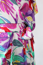 Painterly Floral Wrap Dress L