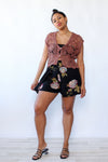 Moody Floral Cape Shorts M/L