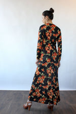 Orange Rose Maxi Dress M/L