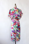 Painterly Floral Wrap Dress L