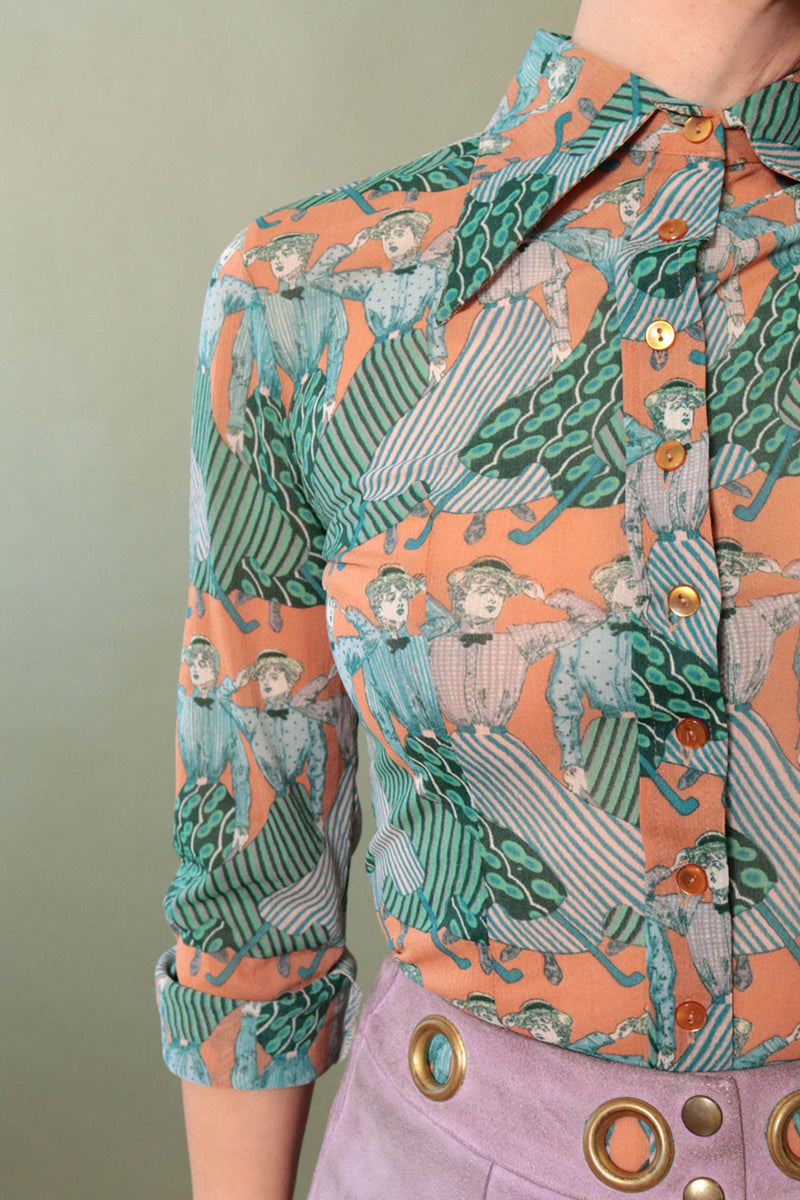 Edwardian Ladies Novelty Blouse XS