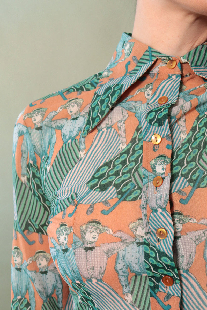 Edwardian Ladies Novelty Blouse XS