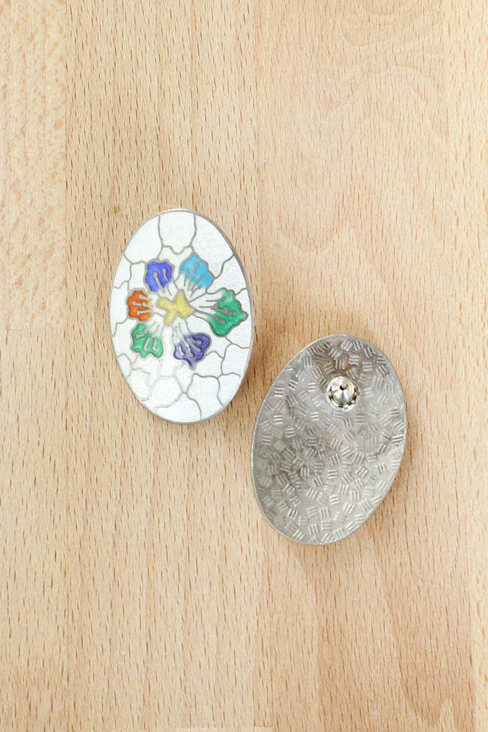 Crackle Cloisonne Earrings