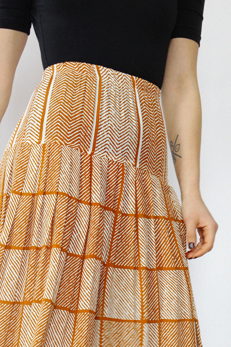 Mustard Geometric Skirt S/M